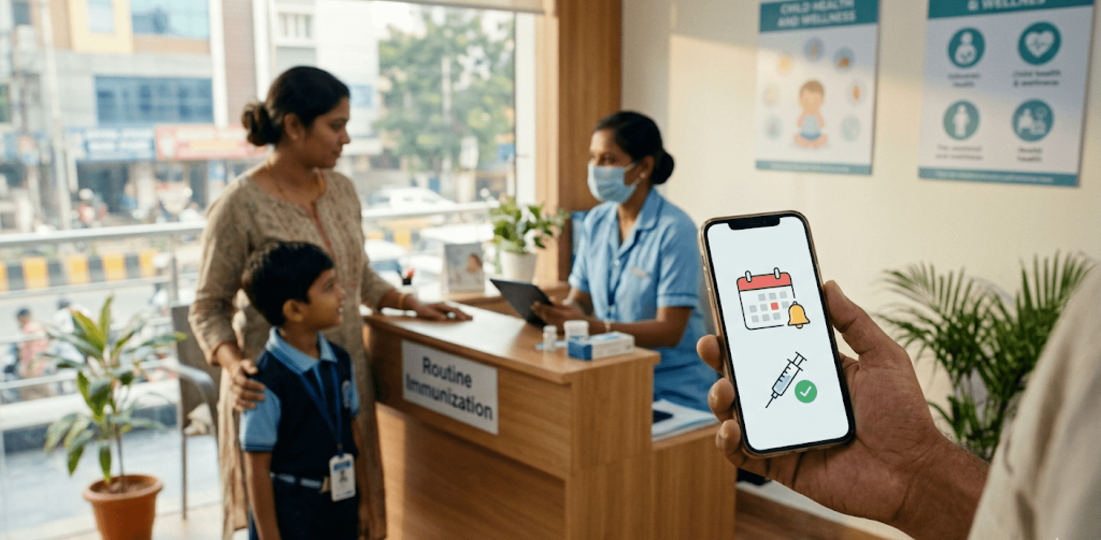 WombTo18 immunization reminder system for child vaccination schedule alerts and vaccine tracking
