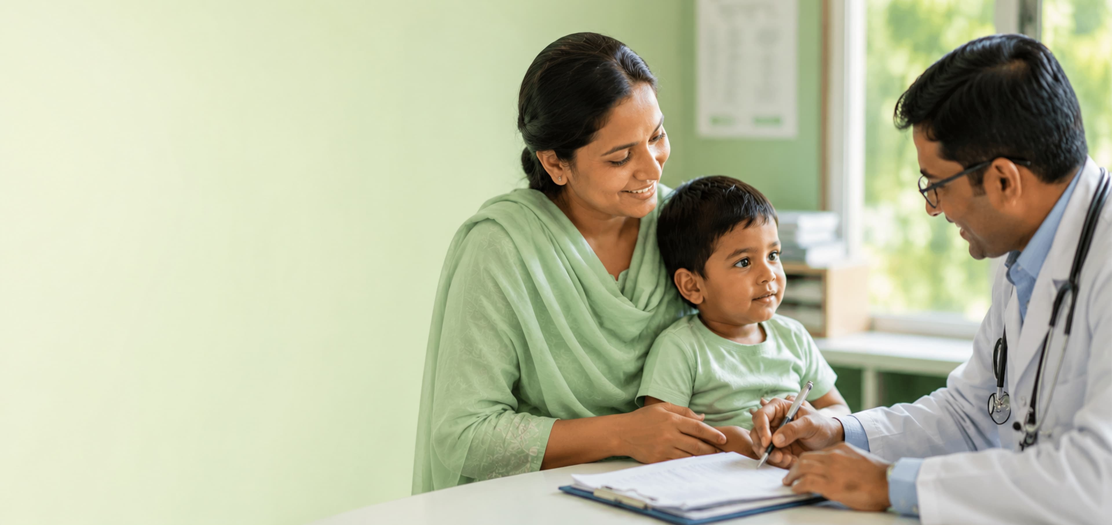 Mother, child, and doctor — WombTo18 Our Story