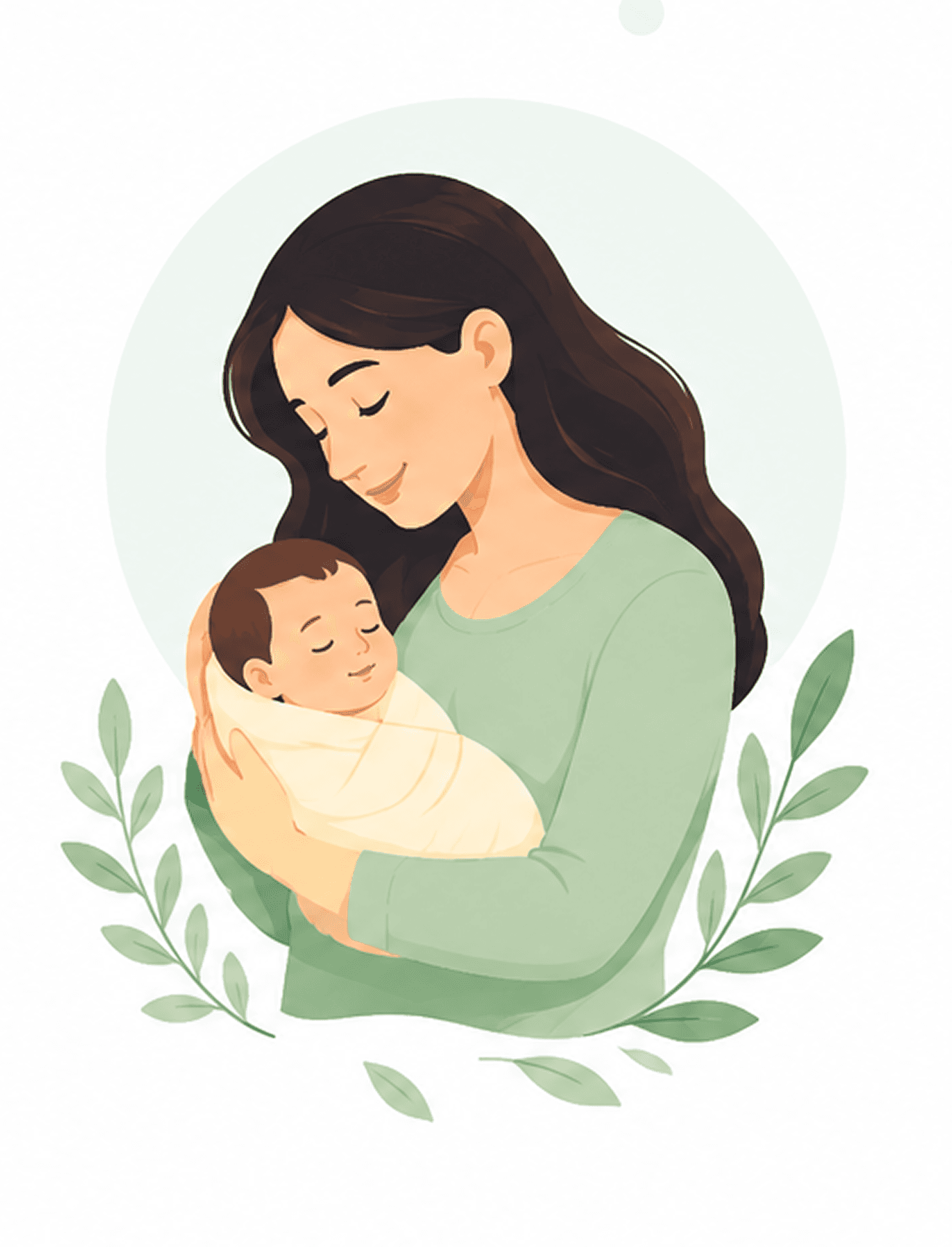 Mother nurturing her newborn baby